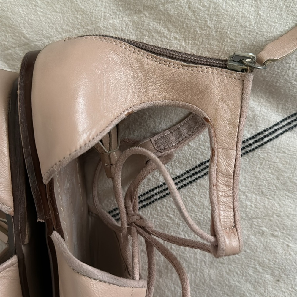 Zara women’s basic collection Strappy Leather Sandals Pink size 39 (US 8) - Picture 4 of 7